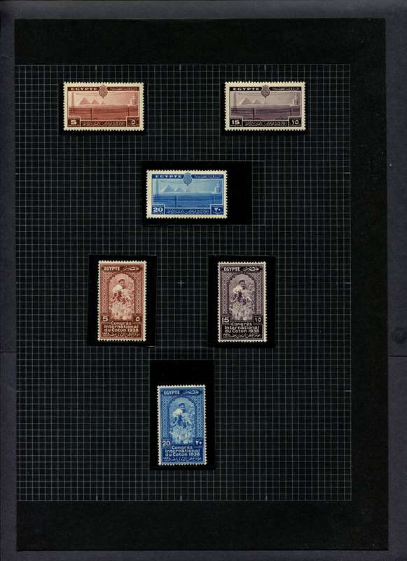 Egypt - 6 Stamps Mounted (Hinged) On Album Page