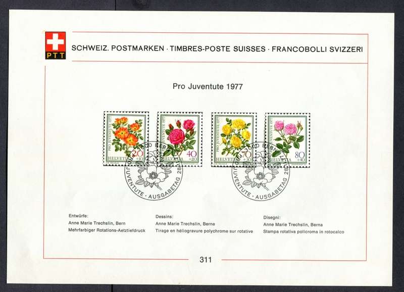 Switzerland - Set Hinged and CTO On Collectors Sheet 1977