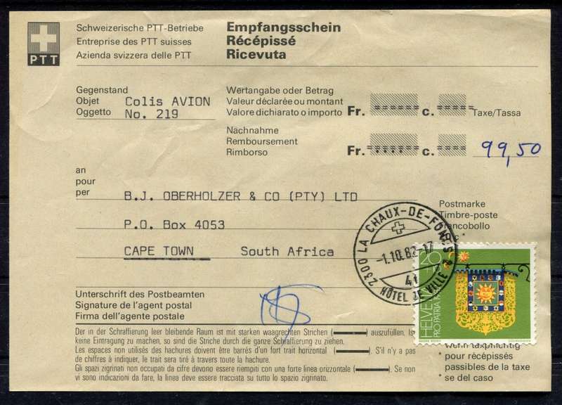 Switzerland - Receipt