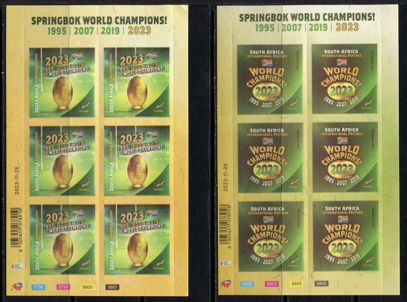 RSA - Set of 2 Full Sheets of 6 - Rugby - 2023 - MNH