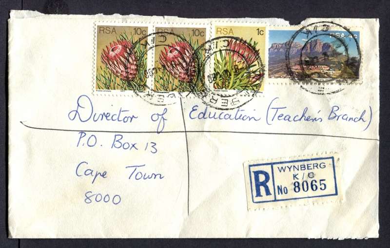 RSA - Cover Registered At Wynberg K/C Post Office