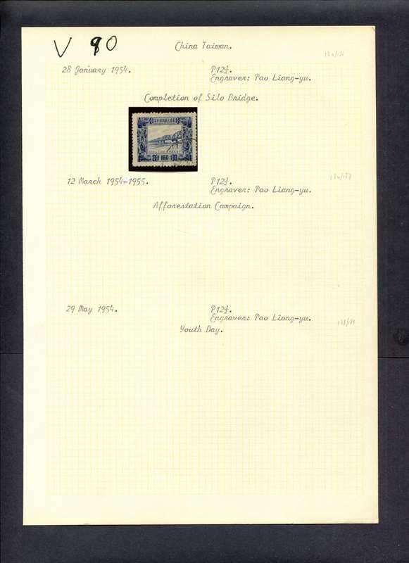 Taiwan - 1 Stamp Mounted (Hinged) On Old Album Page