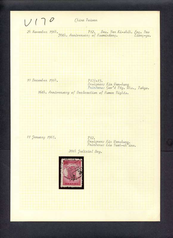 Taiwan - 1 Stamp Mounted (Hinged) On Old Album Page