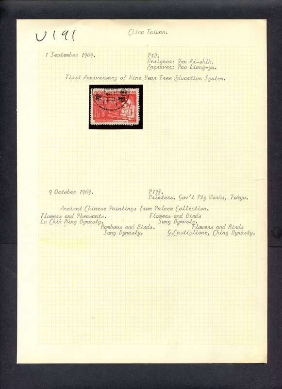Taiwan - 1 Stamp Mounted (Hinged) On Old Album Page