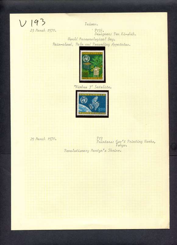 Taiwan - 2 Stamps Mounted (Hinged) On Old Album Page