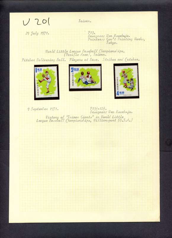 Taiwan - 3 Stamps Mounted (Hinged) On Old Album Page