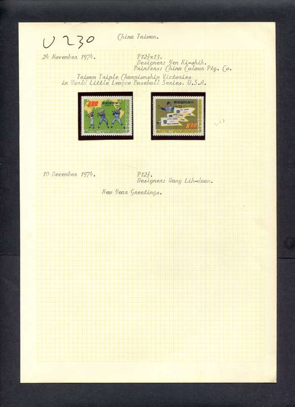 Taiwan - 2 Stamps Mounted (Hinged) On Old Album Page