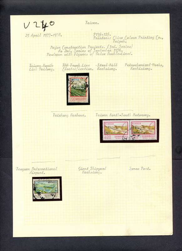 Taiwan - 4 Stamps Mounted (Hinged) On Old Album Page