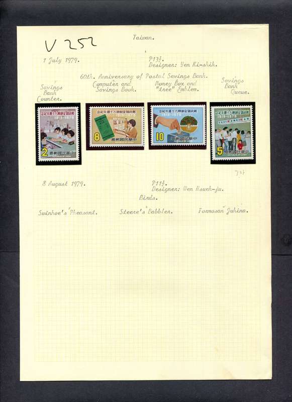 Taiwan - 4 Stamps (Hinged) On Old Album Page