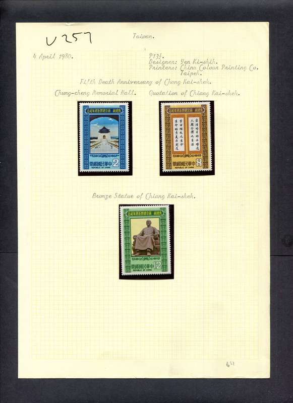 Taiwan - 3 Stamps (Hinged) On Old Album Page