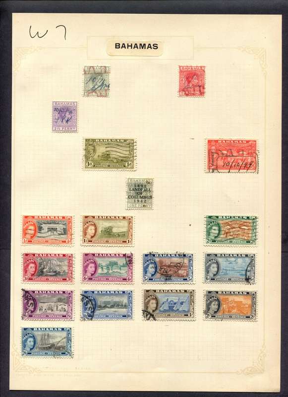 Bahamas - 18 Stamps Mounted (Hinged) On Album Page
