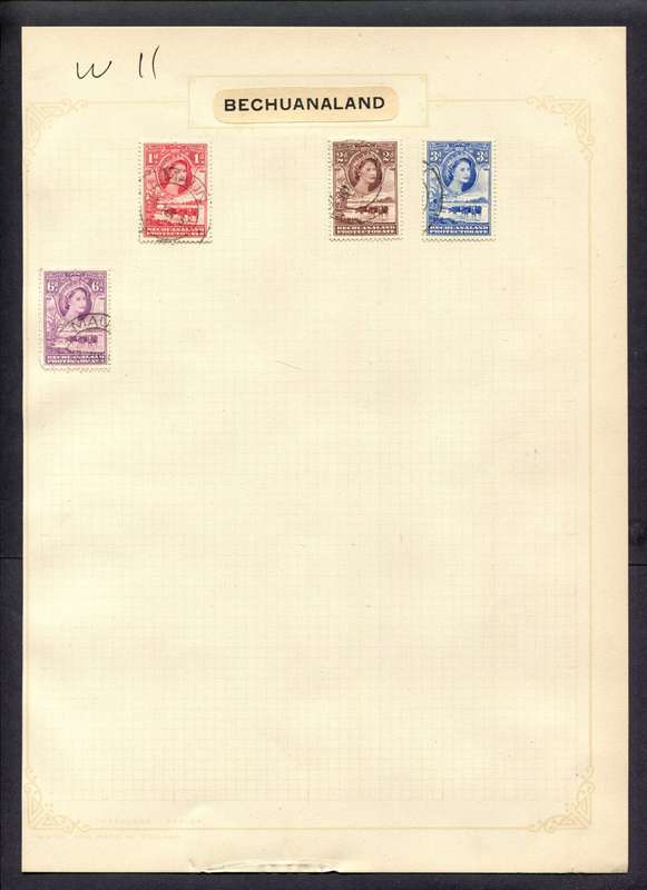 Bechuanaland - 4 Stamps Mounted (Hinged) On Album Page