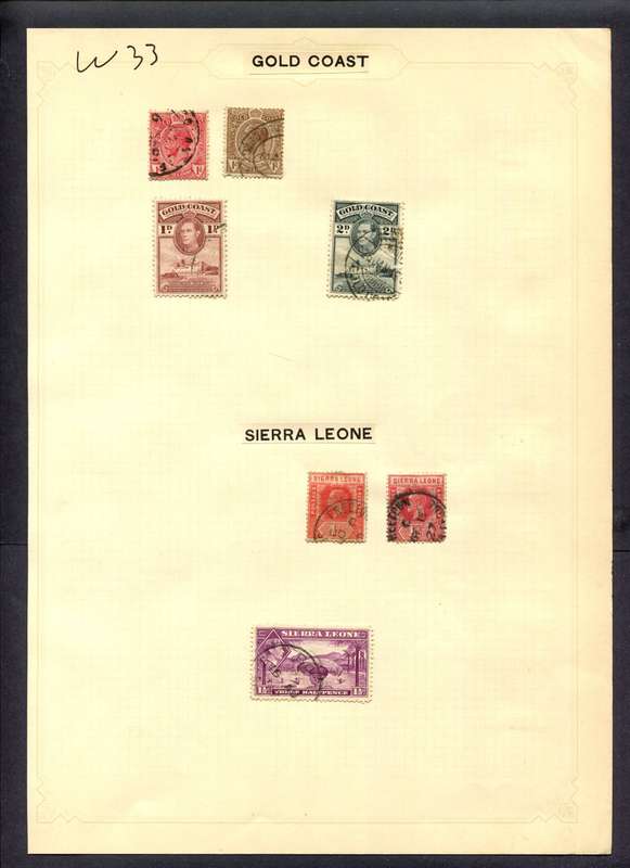 Gold Coast/Sierra Leone - 7 Stamps Mounted (Hinged) On Album Page