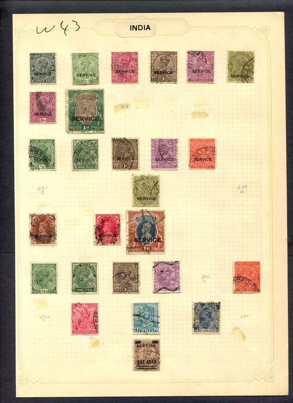 India - 26 Stamps Mounted (Hinged) On Album Page