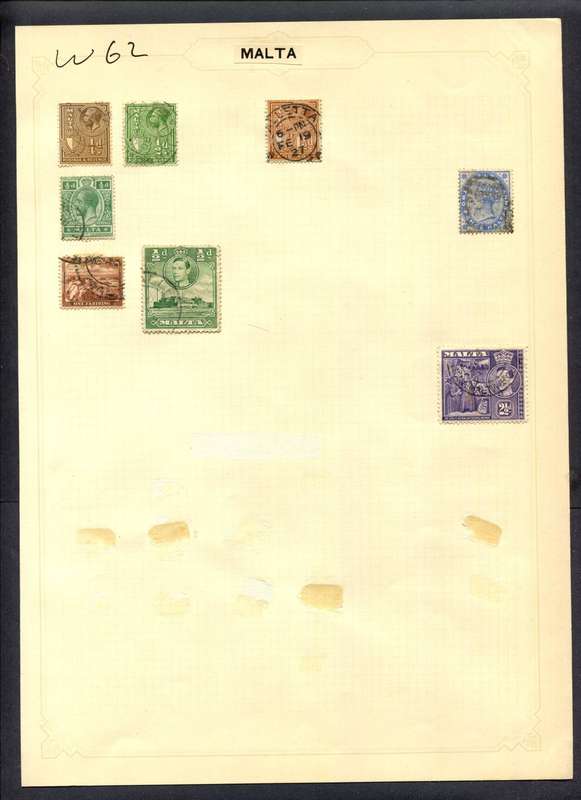 Malta - 8 Stamps Mounted (Hinged) On Album Page