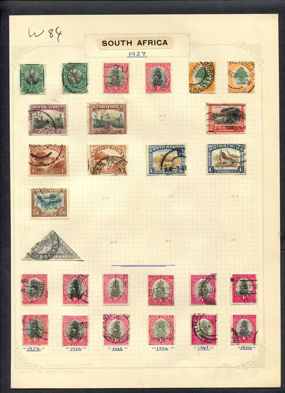 Union of SA - 27 Stamps Mounted (Hinged) On Album Page