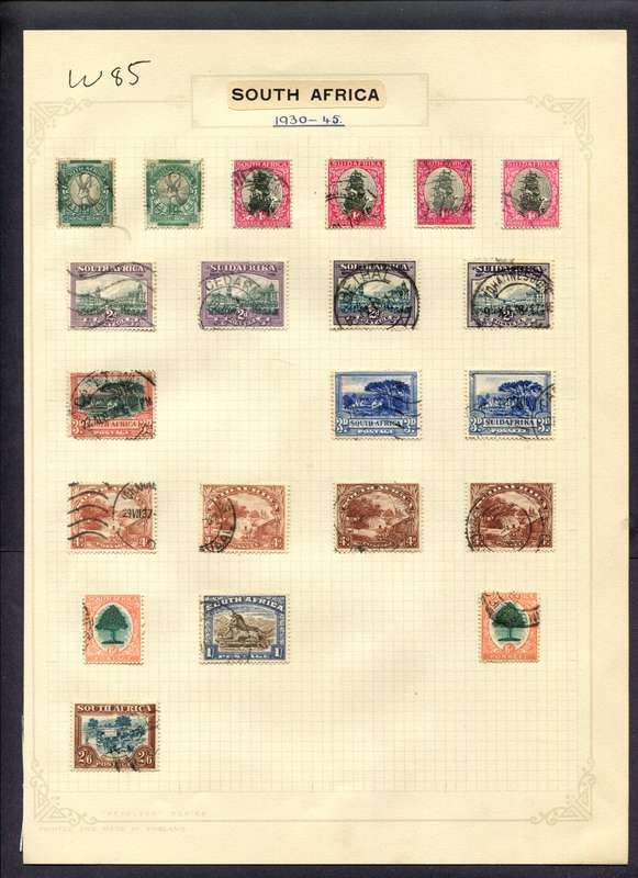 Union of SA - 21 Stamps Mounted (Hinged) On Album Page