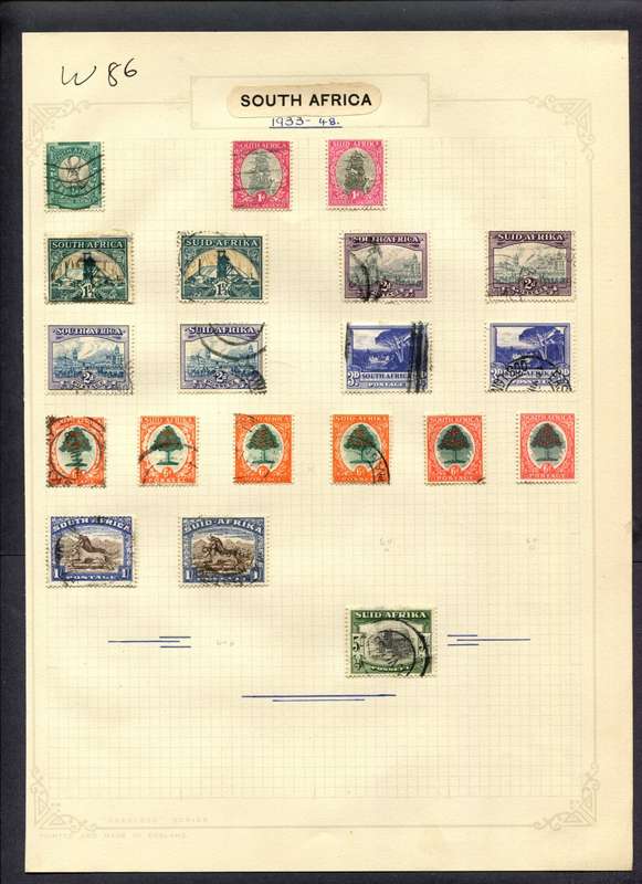 Union of SA - 20 Stamps Mounted (Hinged) On Album Page