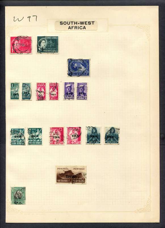 SWA - 17 Stamps Mounted (Hinged) On Album Page