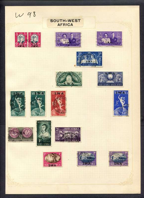 SWA - 17 Stamps Mounted (Hinged) On Album Page