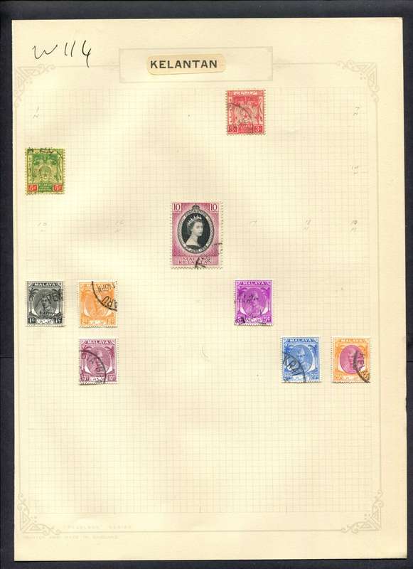 Malaysia - 9 Stamps Mounted (Hinged) On Album Page
