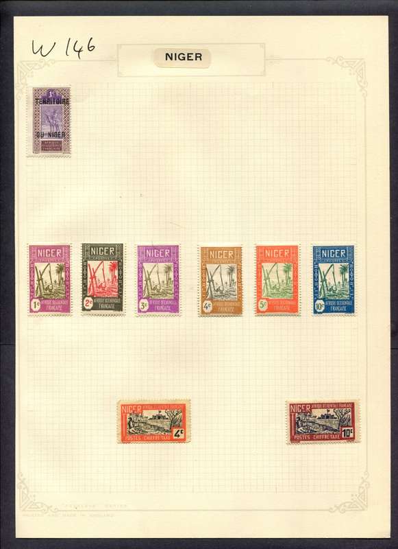 Niger - 9 Stamps Mounted (Hinged) On Album Page