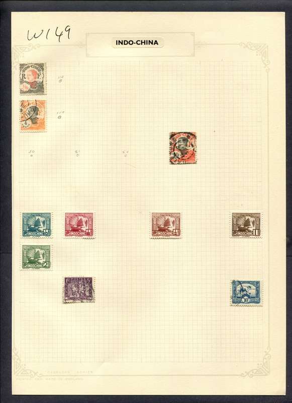 Indo-China - 10 Stamps Mounted (Hinged) On Album Page