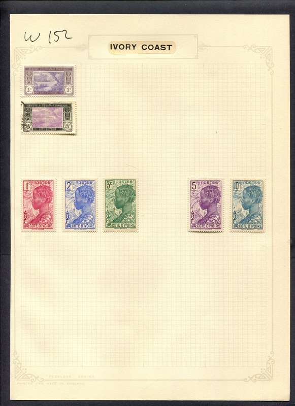 Ivory Coast - 7 Stamps Mounted (Hinged) On Album Page