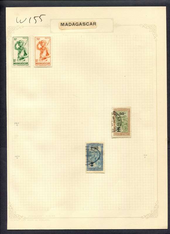 Madagascar - 4 Stamps Mounted (Hinged) On Album Page