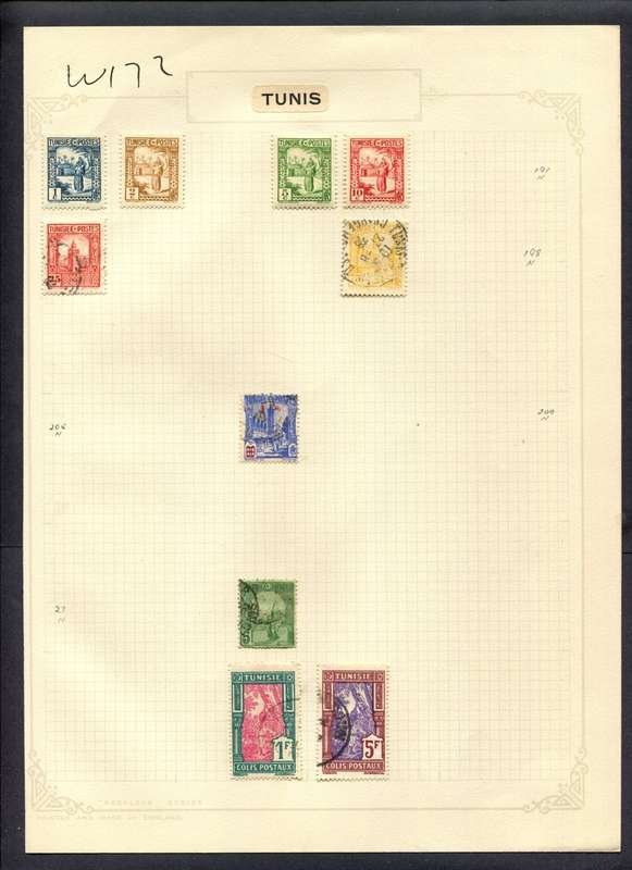 Tunisia - 10 Stamps Mounted (Hinged) On Album Page