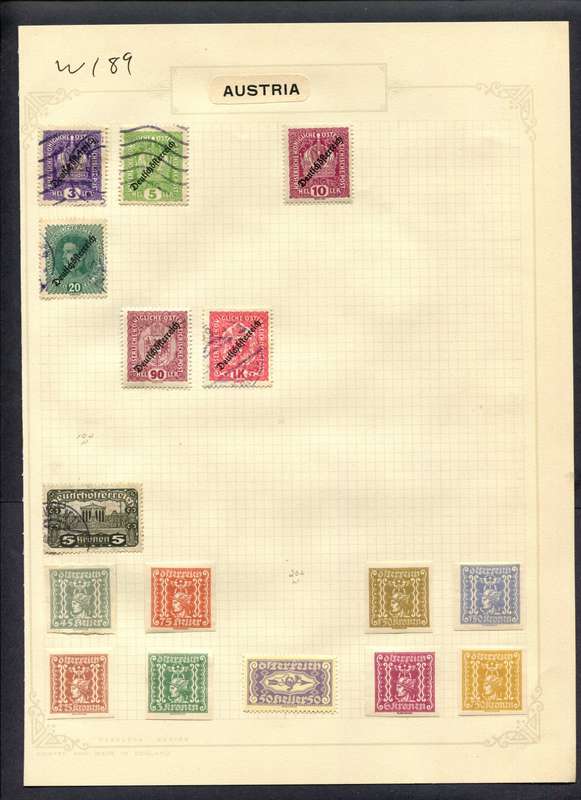Austria - 16 Stamps Mounted (Hinged) On Album Page