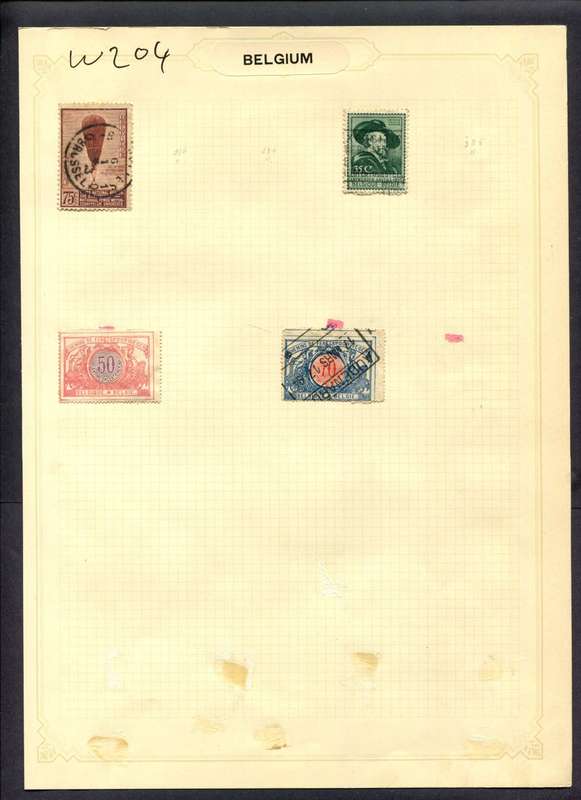 Belgium - 4 Stamps Mounted (Hinged) On Album Page