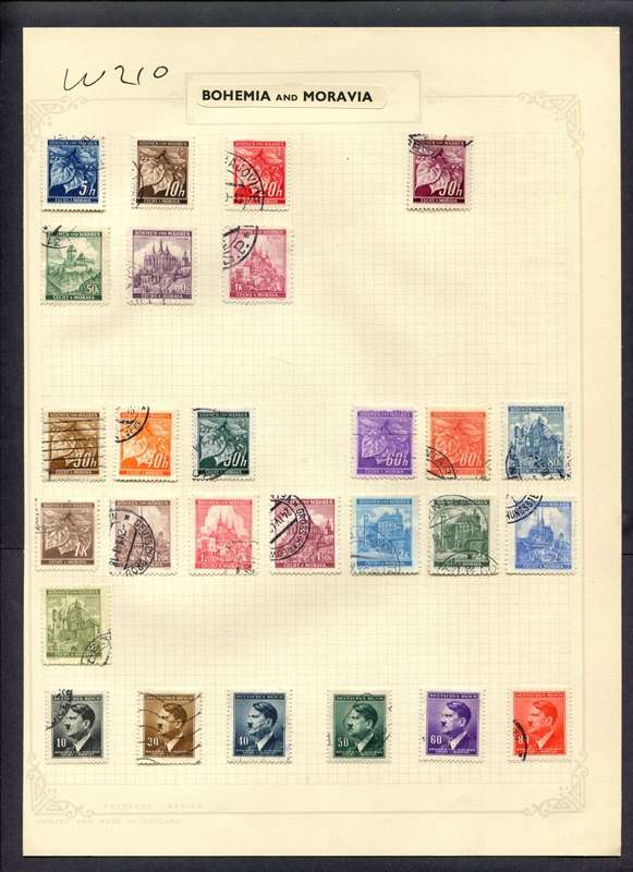 Bohemia and Moravia - 27 Stamps Mounted (Hinged) On Album Page