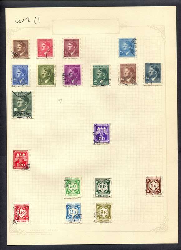 Bohemia and Moravia - 19 Stamps Mounted (Hinged) On Album Page