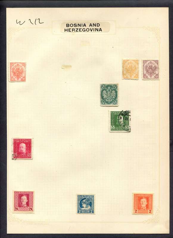Bosnia and Herzegovina - 9 Stamps Mounted (Hinged) On Album Page