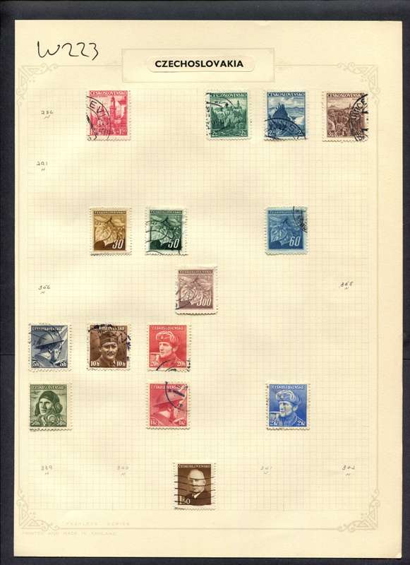 Czechoslovakia - 15 Stamps Mounted (Hinged) On Album Page