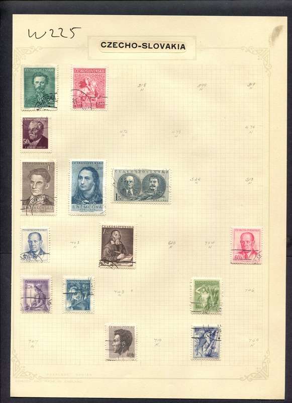 Czechoslovakia - 14 Stamps Mounted (Hinged) On Album Page