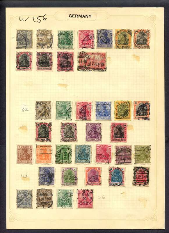 Germany - 37 Stamps Mounted (Hinged) On Album Page