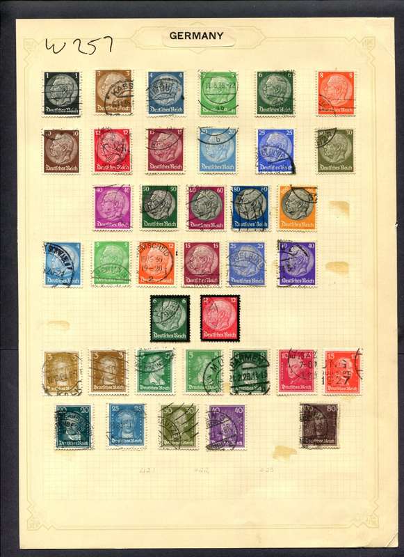 Germany - 37 Stamps Mounted (Hinged) On Album Page