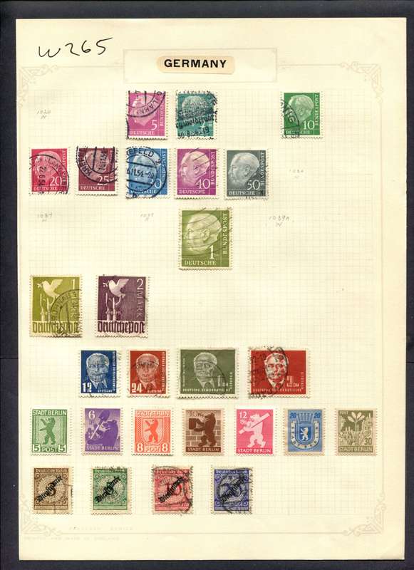 Germany - 26 Stamps Mounted (Hinged) On Album Page