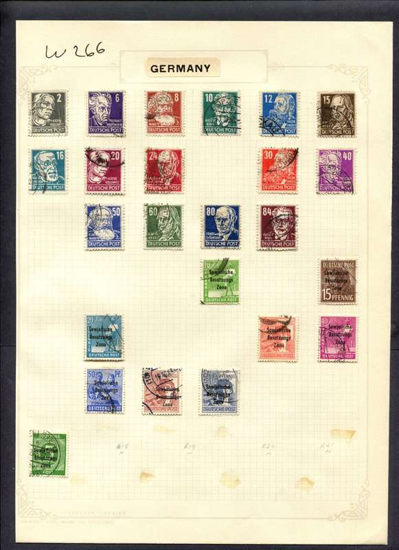 Germany - 24 Stamps Mounted (Hinged) On Album Page