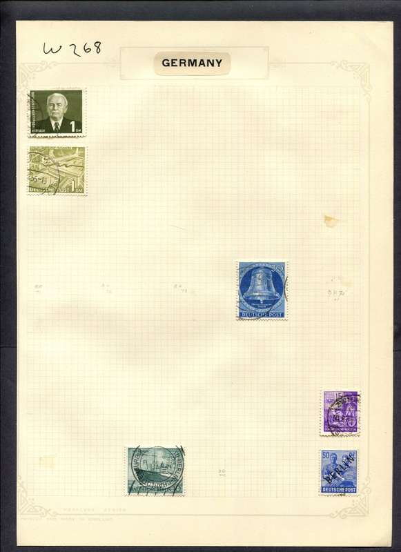 Germany - 6 Stamps Mounted (Hinged) On Album Page