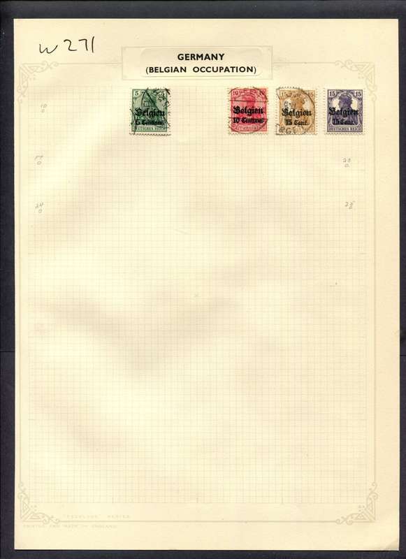 Germany - 4 Stamps Mounted (Hinged) On Album Page