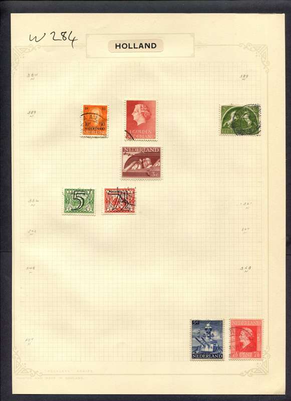 Netherlands - 8 Stamps Mounted (Hinged) On Album Page
