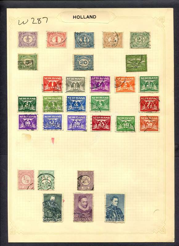 Netherlands - 30 Stamps Mounted (Hinged) On Album Page