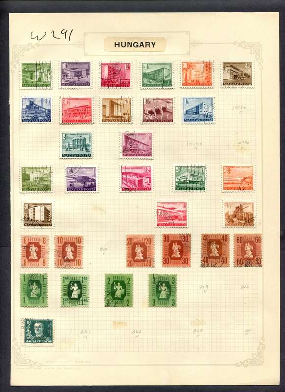 Hungary - 32 Stamps Mounted (Hinged) On Album Page