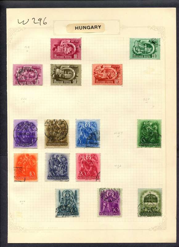 Hungary - 15 Stamps Mounted (Hinged) On Album Page
