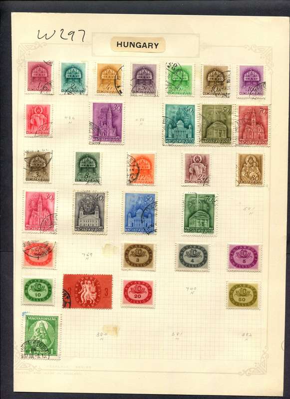 Hungary - 30 Stamps Mounted (Hinged) On Album Page
