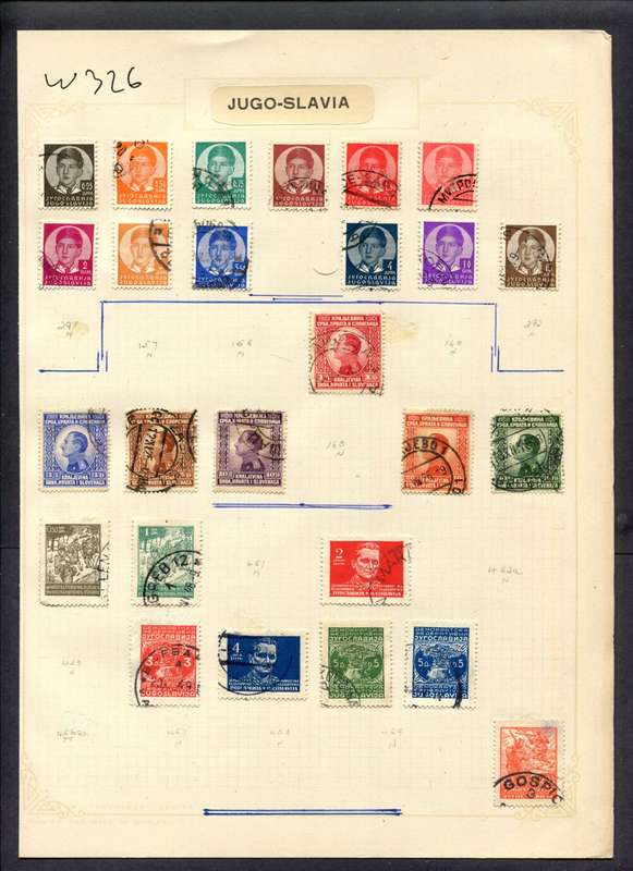 Yugoslavia - 26 Stamps Mounted (Hinged) On Album Page