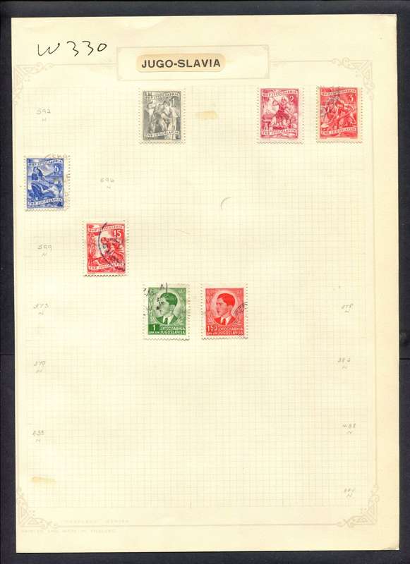 Yugoslavia - 7 Stamps Mounted (Hinged) On Album Page